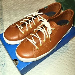 Kickstart leather Keds, 8.5, tan leather